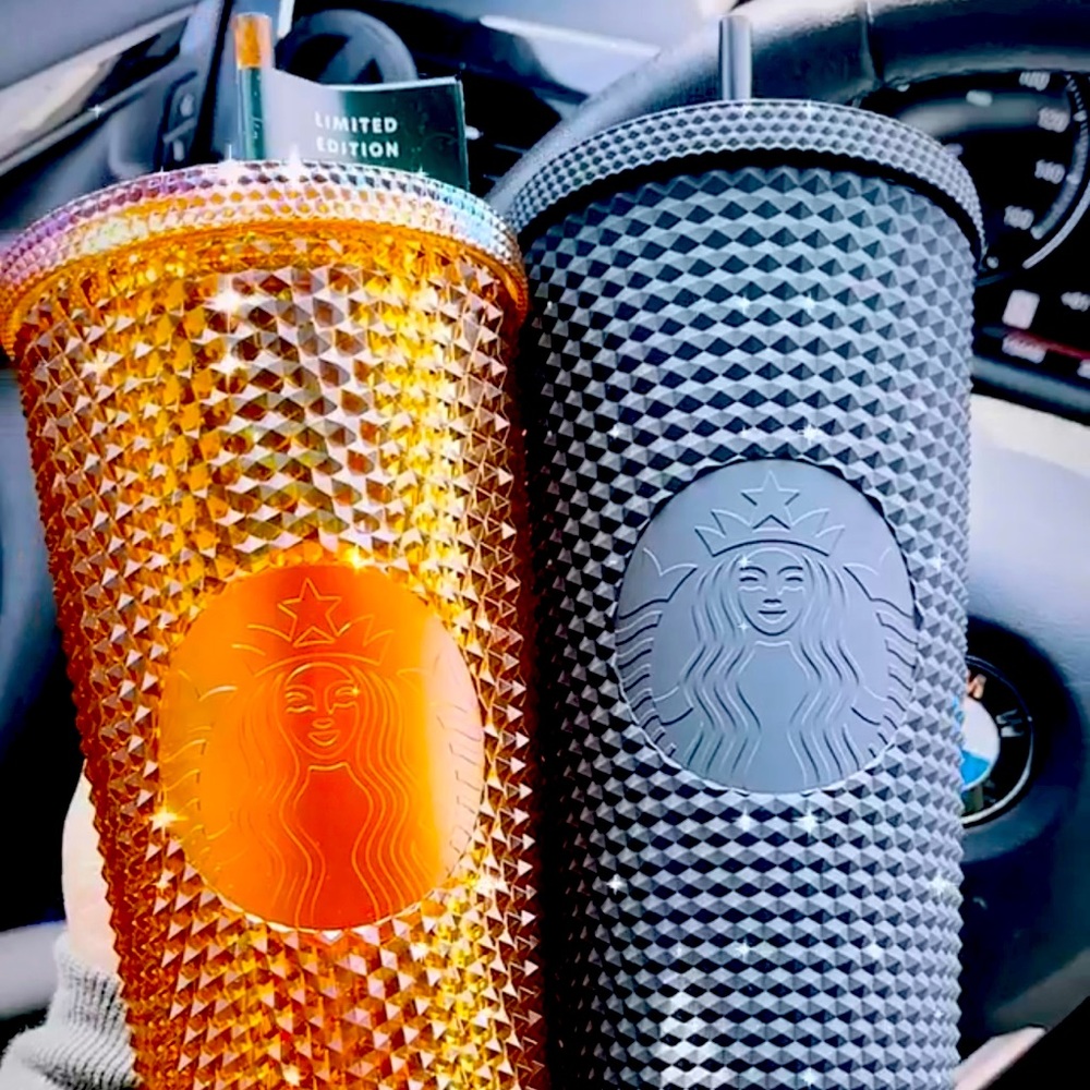 Starbucks Gold Studded Honeycomb and Black Venti